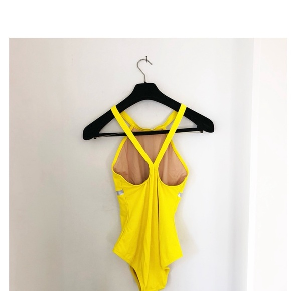 Karla Colletto, One Piece Swimsuit Yellow Metallic Insert / Size 10 - Picture 3 of 7